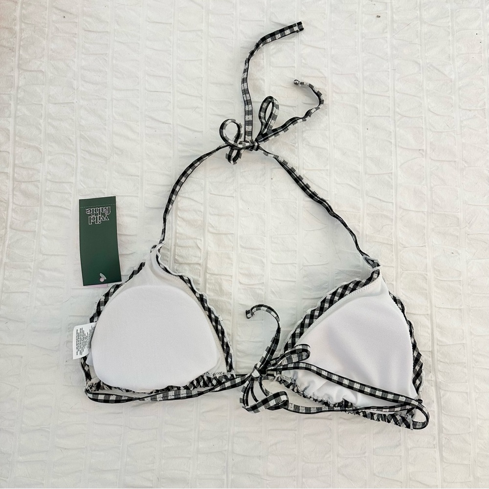 NWT Wild Fable Gingham Ruffle Bikini Top - Picture 4 of 5